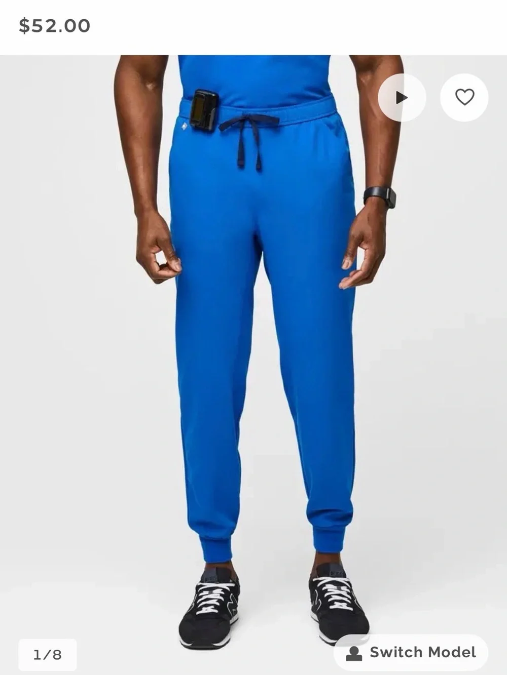 Figs mens jogger scrubs tansen royal blue tall NWT